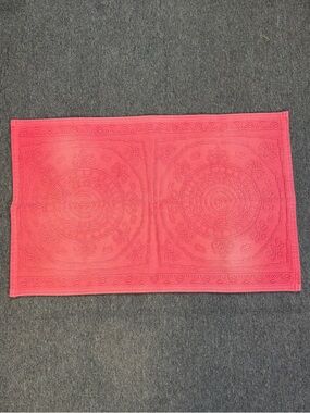 Anthropologie Pink/Red Textured Bath Mat